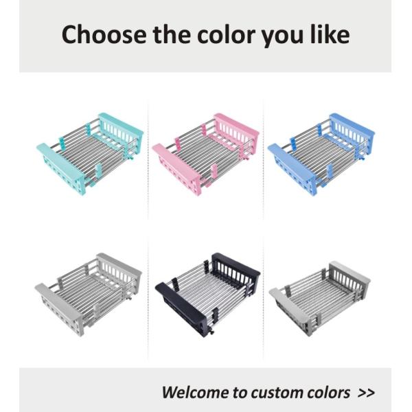 HOMES Stainless Steel Sink Accessory Adjustable Armrest Telescopic Kitchen Sink Drain Basket