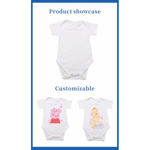 Customized White Frog Printed Bodysuits Sublimation Baby Onesie Plain Blanks Polyester Rompers Jumpsuit for Toddler Infant