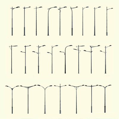 Poste de luz de calle galvanizado en caliente Q345 con doble brazo