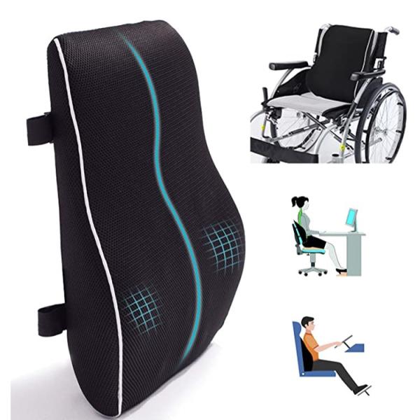 Lumbar Support Memory Foam Back Cushion for Back Pain Relief Printed Pattern Adults
