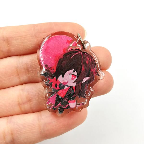 Customized Clear Acrylic Charms/Epoxy Glitter Anime Acrylic Keychain Laster Cutting Double Sided Printing Acrylic Keyrin