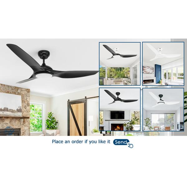 1stshine Fancy ABS Blades Ceiling Fan com Luz e Remote 6000K Temperatura de Cor