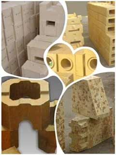 Коксовая печь и стеклянная печь Использованы желтые рефракторные кирпичи кремния с содержанием SiC 0.01-0.4