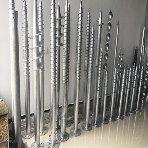 Thickness 2.75mm 3mm 3.5mm Open Field Ground Screw Piles Pole Anchors Wind 60m/S Solar Mounting Component
