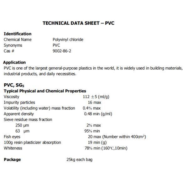 K67 ПВХ сырье поливинилхлорид SG-5 белый порошок цвета