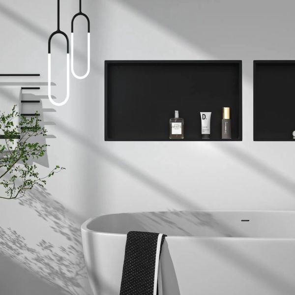 Modern Open Grid Niche Bathroom Embedded Internet Celebrity Toilet Storage TV Seamless Weld Anti-Fingerprint Nano Customizable