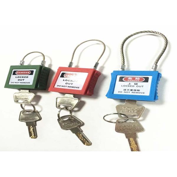 Safety Lockout Padlocks 2 Mm Stainless Steel Cable 38 Mm * 45 Mm * 20 Mm Size