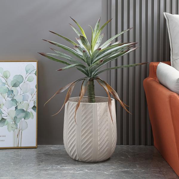 High Durability Powder Coated Fiber Clay Planter For Cottage