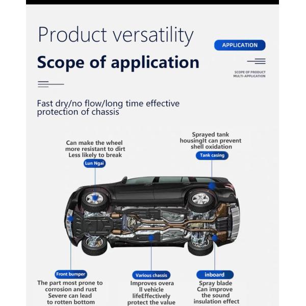 Revestimiento de caucho con aerosol a prueba de corrosión del automóvil 1 kg Vida útil de 18 meses