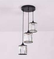 Escada decorativa Crystal Pendant Light Height do metal da entrada E27 16cm