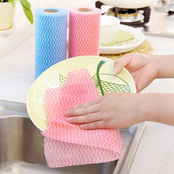 Tela não tecida de Spunlace do jacquard/malha que limpa o rolo de papel para industrial