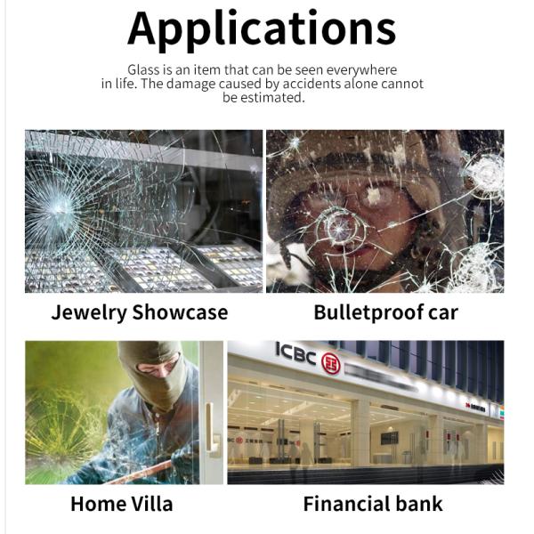 Transparent Tint Film Bullet / Explosion Proof Safety Glass Protective Film