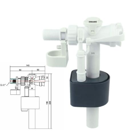 Modern White Xiamen Professional Plastic European Types Toilet Fill Valve Cistern Fitting