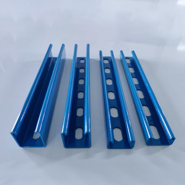 Powder Coated Unistrut Metal Strut Channel 2.45mm Thickness Resist Corrosive