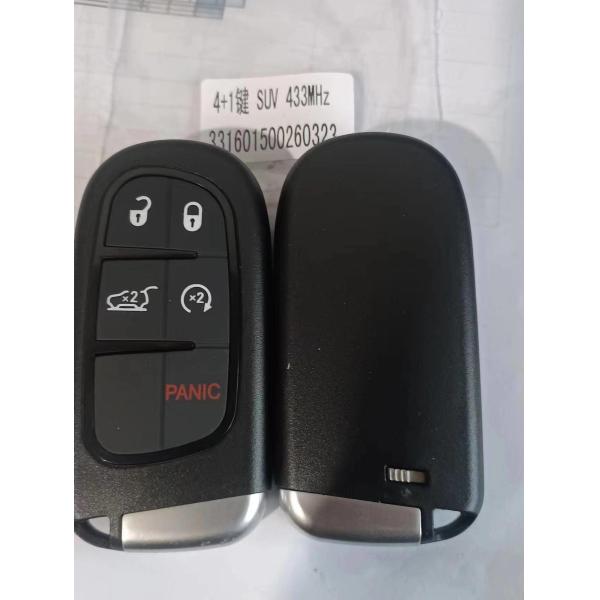 4+1Btn GQ4-54T 68141580AF 4A Chip 433MHz Smart Control Car Key For 2014-2019 Jeep Cherokee