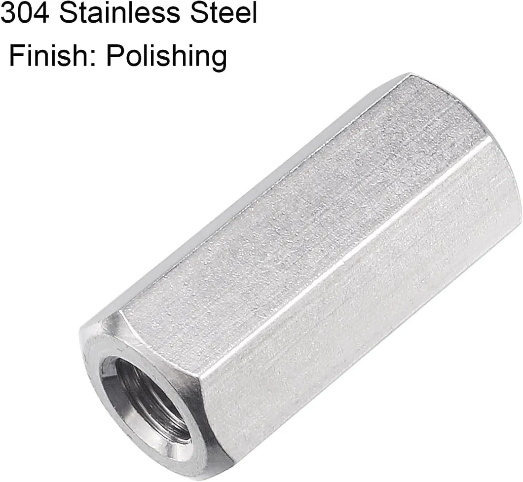 DIN6334 Stainless Steel Coupling Nut SS304 SS316 Hex Long Nut