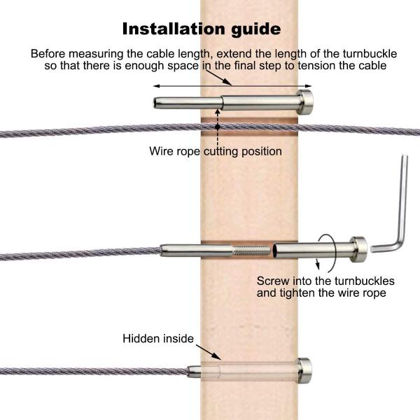 Польская отделка из нержавеющей стали для кабельных перил 3/16 