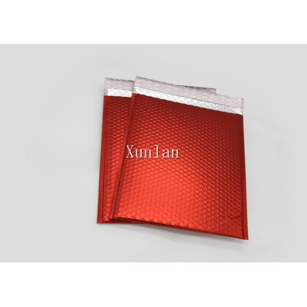 Matte Red Bubble Wrap Mailing Envelopes CD Size Printed With 2 Sealing Sides