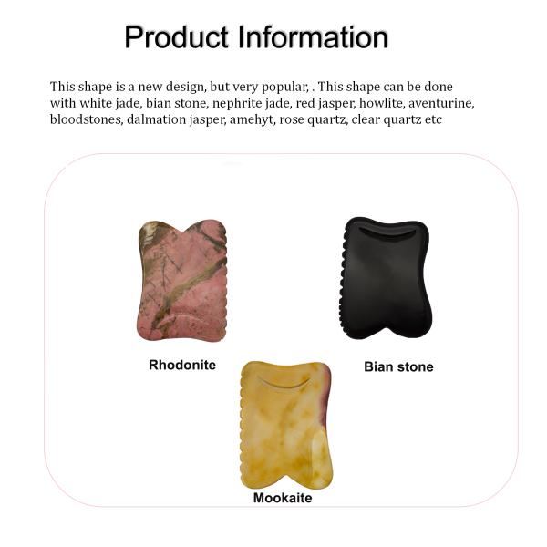 Black 7*5.5*0.5cm Rhodonite or Mookaite Jade Gua sha board guasha Stone Scraping Guasha Massage Tools for face care