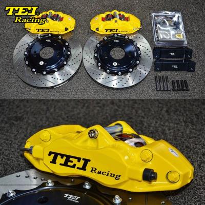 4 Piston Racing Caliper Hyudnai kit de freio grande 330*28 MM High Carbon Disc Racing e pastilhas de freio para Mistra 17 Polegada Rim