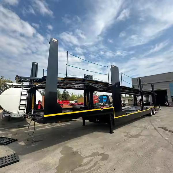 CIMC Heavy Duty 3 Axles Car Transport Semi Truck Trailer Car Carrier Trailer FUHUA Axles Steel 35000 Kg 10R22.5