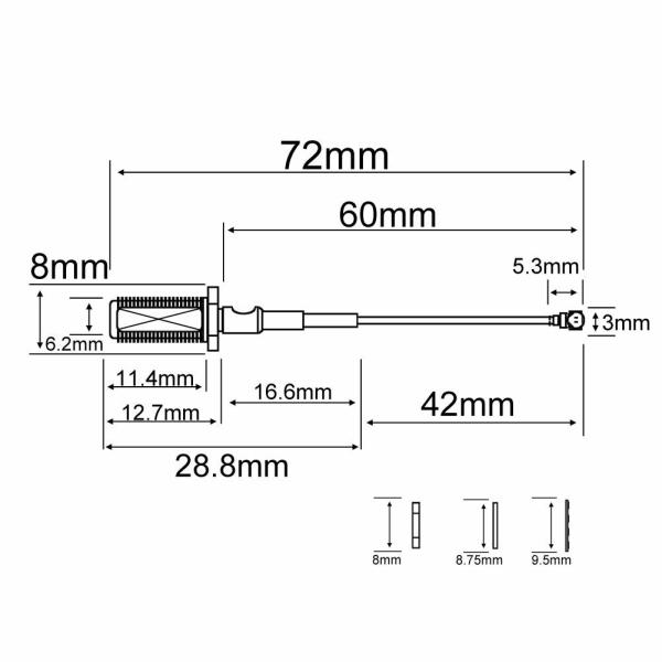 Network Card Omnidirectional GSM PCB  Internal Antenna 5dBi Gain With SMA Connector
