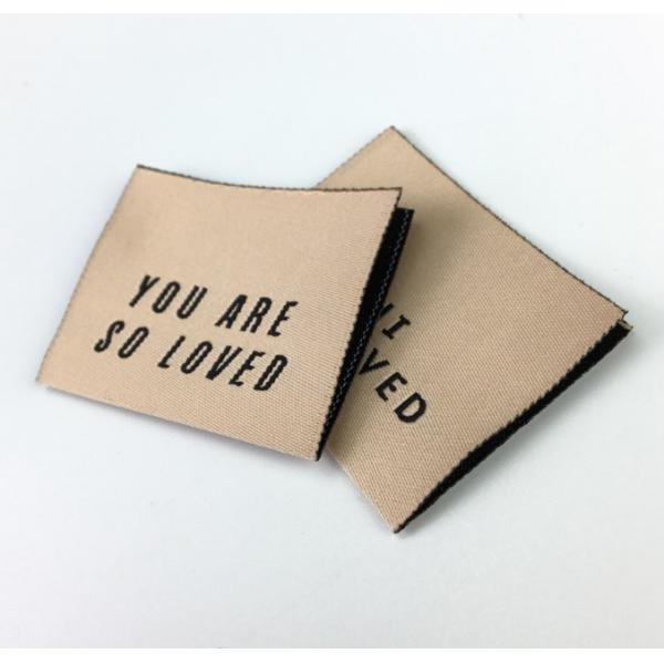 Sew on Woven Fabric Labels Custom Logo Washable Damask Neck Tags