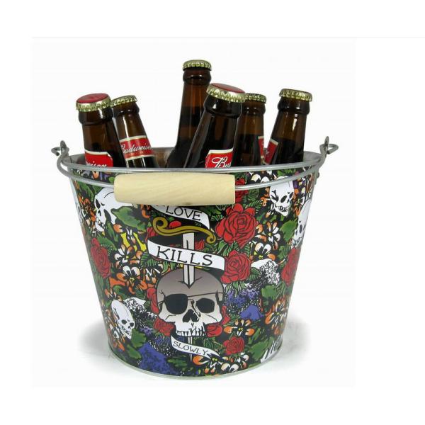 Pinzas del cubo de hielo de la lata de CMYK, volumen galvanizado del cubo 5L de