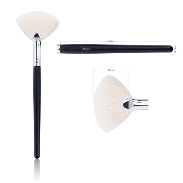 Pbt Hair 5pcs Makeup Brush Set With Matte Finish Silver Brass Ferrule