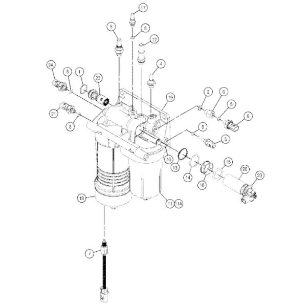 434-5089 4345089 Housing Excavator Fuel Filter Parts For C9.3B 336 340