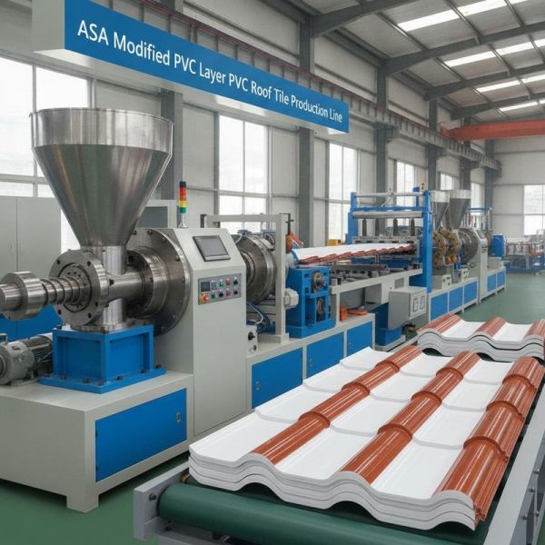 ASA Modified PVC Layer PVC Roof Tile Making Machine Utilizing Counter-rotating