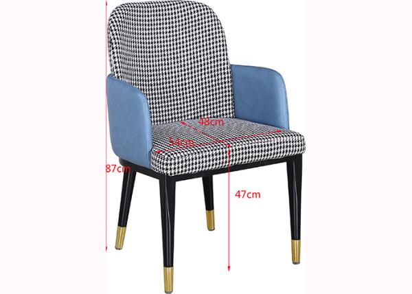 Restaurant 54cm 87cm Wrought Iron Upholstered Dining Chairs