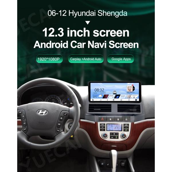 Quad Core Car Android Head Unit Touch Screen Car Dashboard Stereo 12.3 Inch For Hyundai Shengda 2006 - 2012