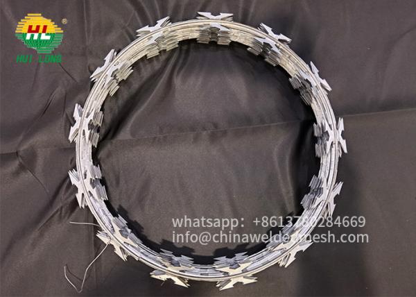 Ribbon Style 450mm Coil Diameter Straight Line Concertina Razor Wire For Protection