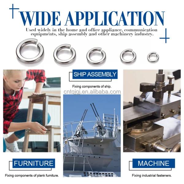 ANSI/ASME Standard Black Finish Stainless Steel Spring Washer with Square Ends DIN127 M3-M30