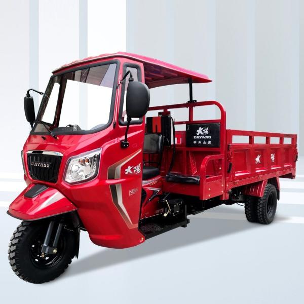 300cc DAYANG Five Wheel Auto Self Dumping Cargo Tricycle com telhado e design de 3 rodas