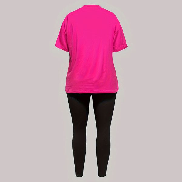 Rose Red Black Co Ord Summer Regular Pink Two Piece Set OEM