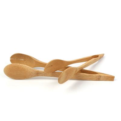Alimentos Bambú Eco Amigável Toast Tongs de madeira Kitchen Ferramenta de cozinha