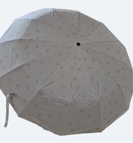 UPF 50 Auto ouvert / fermé Pongee UV parapluie de plage 23 pouces 12 côtes Strong Windproof