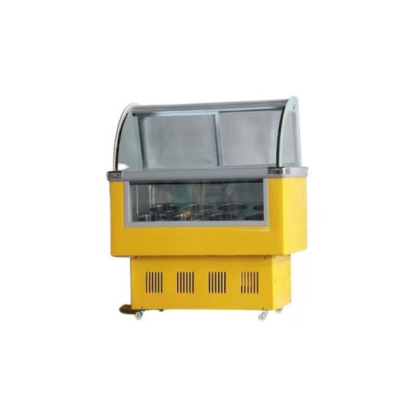 SS201 SS304 Ice Cream Showcase Display Freezer Tempered Glass