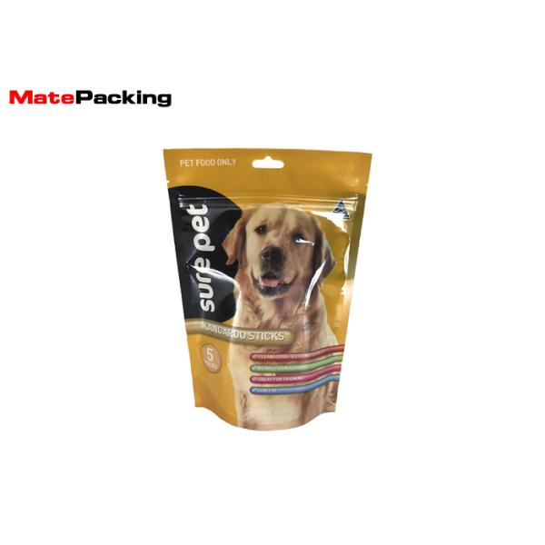 Stand Up Pet Snack Food Packaging Bags , Dog Food Packaging Bag With Resealable Zipper