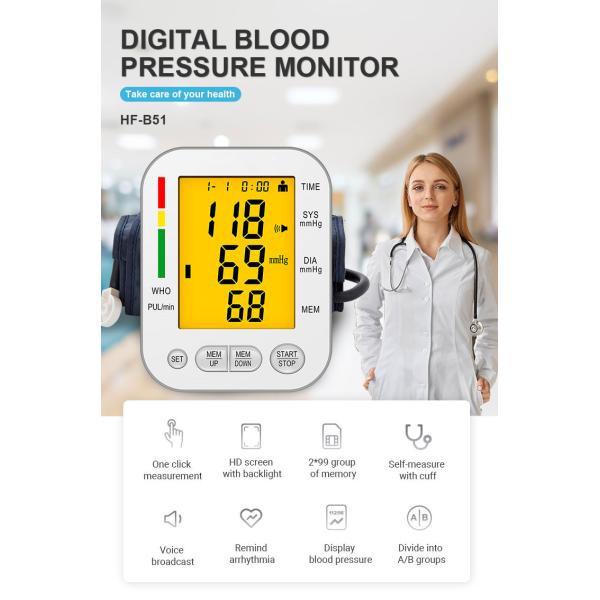 Automatic Digital Arm Blood Pressure Monitors Easy Carry 396g