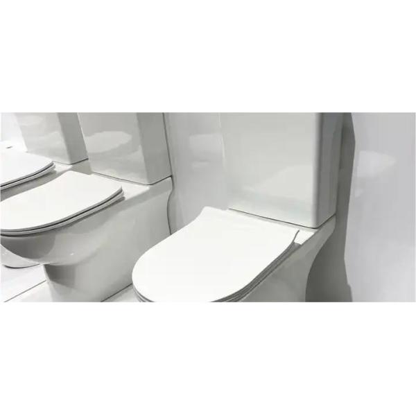 Modern Ceramic Sanitary Ware Round Rimless Tornado Bathroom Two Piece Toilet