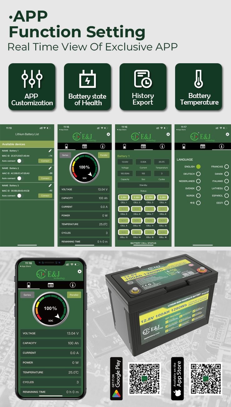 Deep Cycle 12V 100Ah Cell Balanced LiFePO4 Lithium Ion Recharge Solar Battery 4000 Cycles