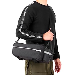 Bike Rear Rack Bag 10L Insulated Bike Trunk Cooler Reflective Bicycle Rear Seat Cargo Bag Water Resistant Bike