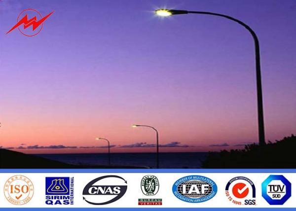 Highway Polygonal Street Light Poles Single Arm Outdoor Pole Square
