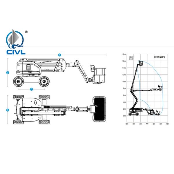 16m Articulating Boom Aerial Work Platform / Mobile Elevating Work Platform / Aerial Lift