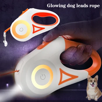 Custom Logo Automatic Pet Dog Leash Lead with Bright LED Lights and Durable Material
