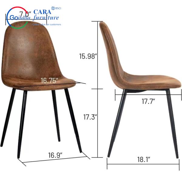 70004 High Quality Hotel Restaurant Metal Leg High Quality Pu Leather Chairs For Dining Room