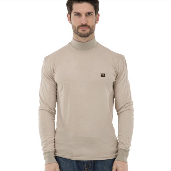 Modacrylic Cotton FR Henley Shirt Flame Retardant Underwear Men'S FR Work T